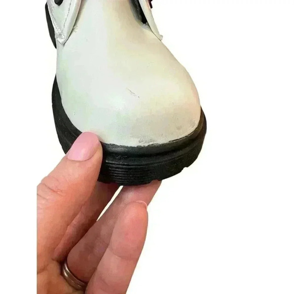 Steve Madden Jshortie Boots White Girls Size 5 Lace Up Zipper Combat - Picture 5 of 7